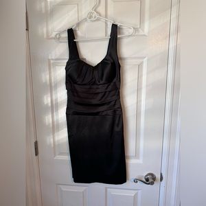 Fitted Black satin like dress size 5/6 Juniors
